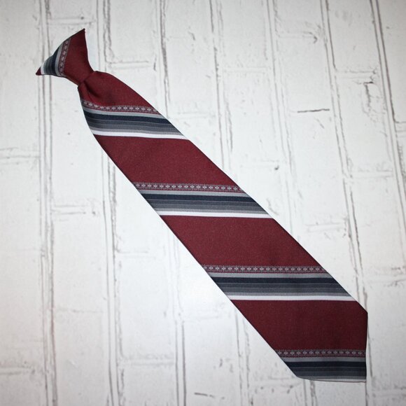 🔴🔵 Vintage Maroon + Navy Clip-On Tie · Ketch · 18" 🔵🔴 - Picture 1 of 6
